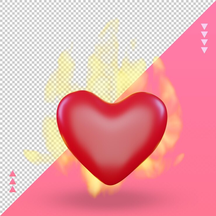 PSD 3d icono de la pasión del día de san valentín renderizado vista frontal