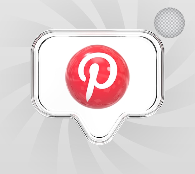 3d icono de pinterest redes sociales