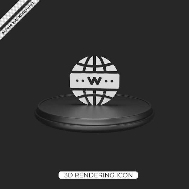 3d icono de procesamiento de Internet aislado