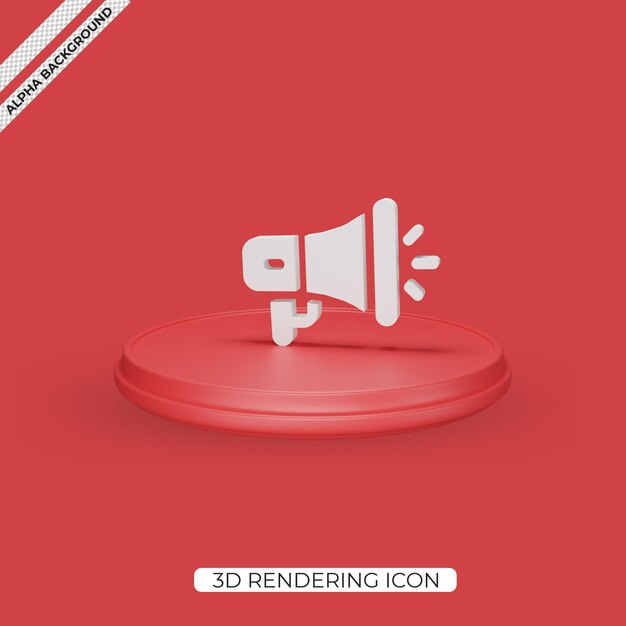 3d icono de procesamiento de megáfono aislado