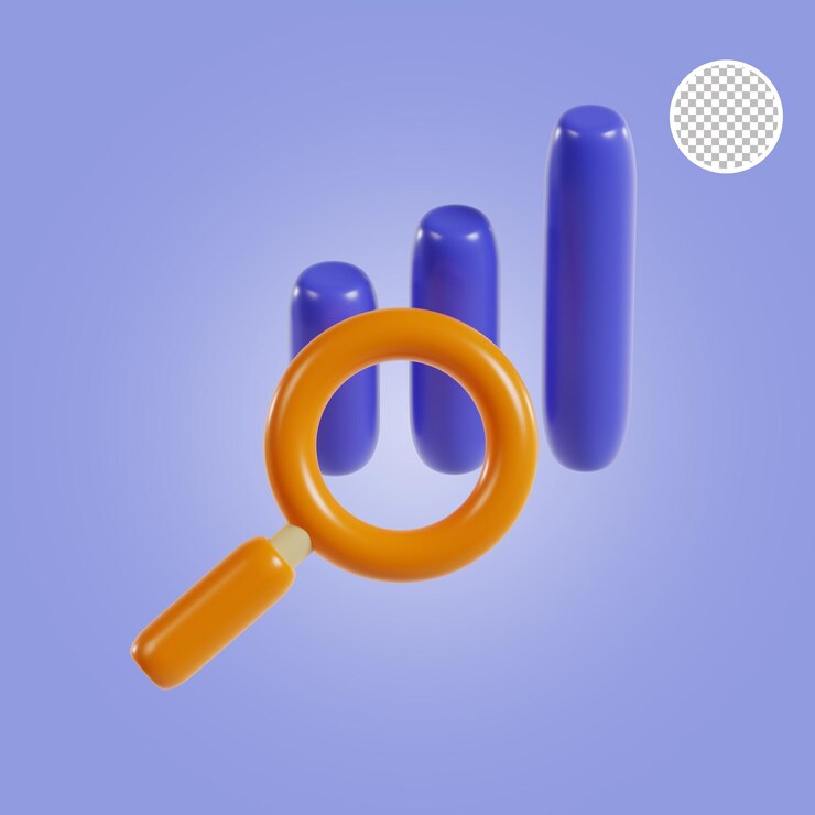 PSD 3d icono render búsqueda datos de tráfico