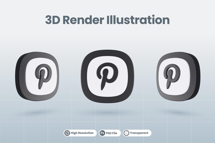 PSD 3d icono ruta social media logo aislado render