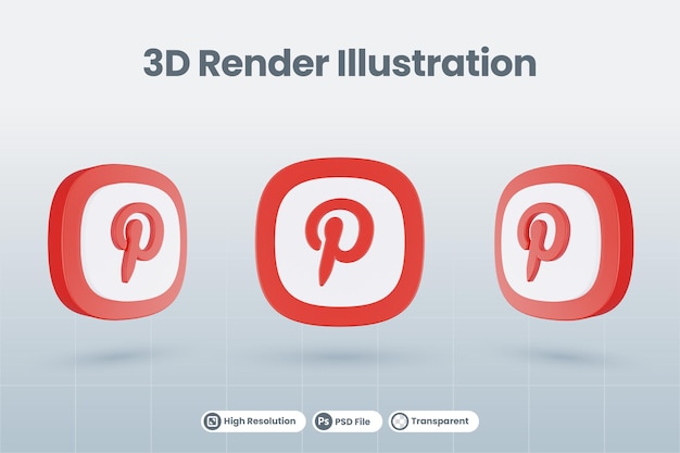 3d icono ruta social media logo aislado render