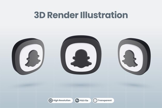 3d icono snapchat social media logo aislado render