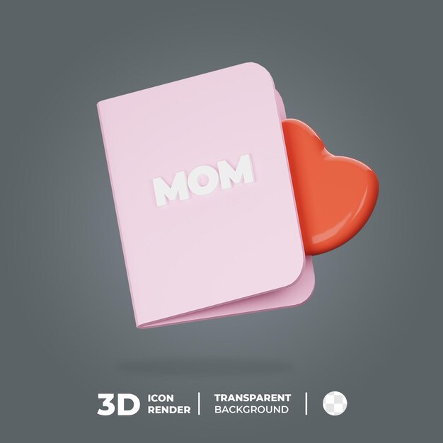 3d icono tarjeta del día de la madre