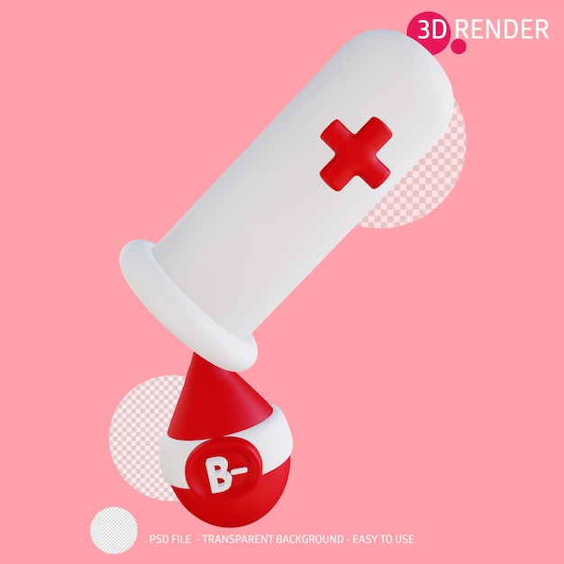 PSD 3d icono tipo de sangre