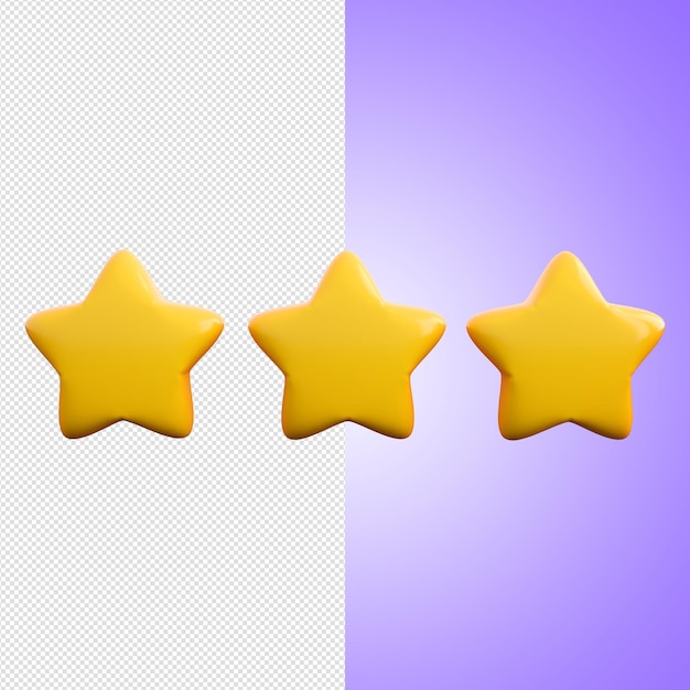 3d icono de tres estrellas