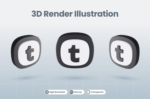 PSD 3d icono tumblr social media logo aislado hacer