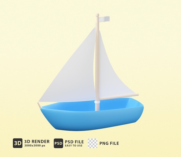 3d icono velero