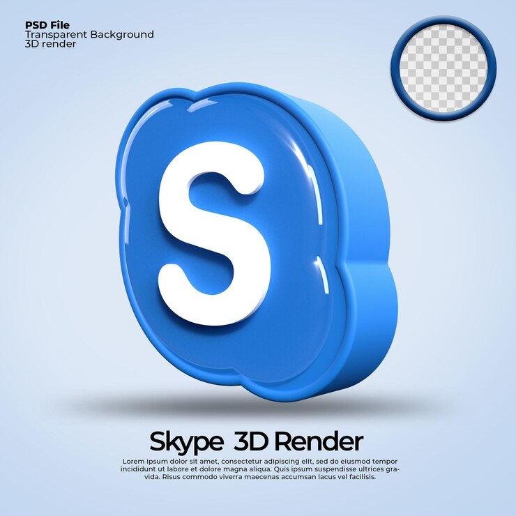 PSD 3d iconos símbolo skype