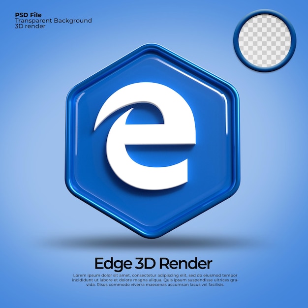 PSD 3d iconos transparente microsoft edge