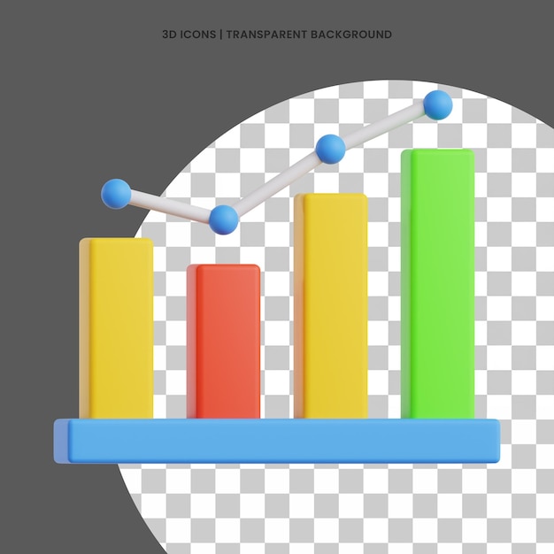 3D icons Growth Chart with rising bars and coins symbolizing financial growth