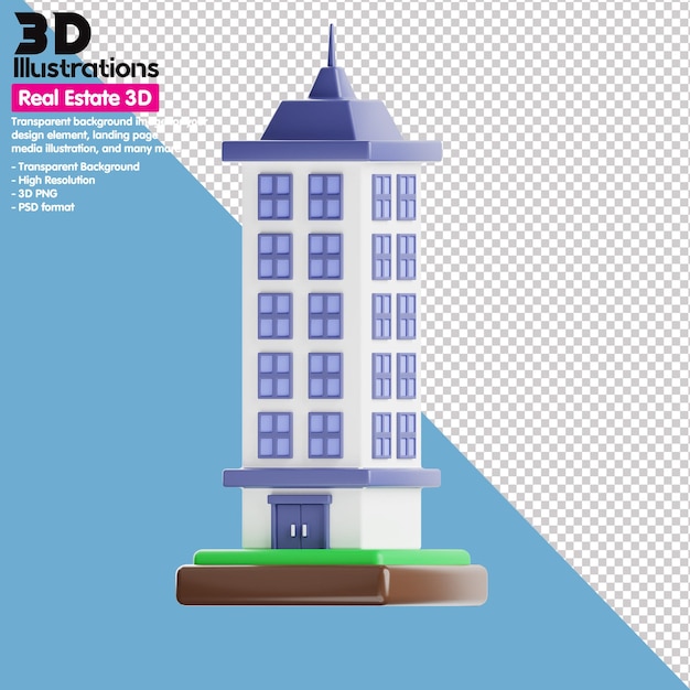 PSD 3d-icons set immobilien 3d png