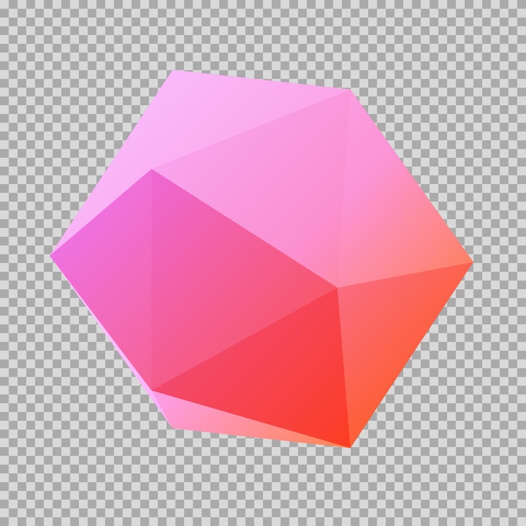 PSD 3d icosahedron dynamic gradient icon