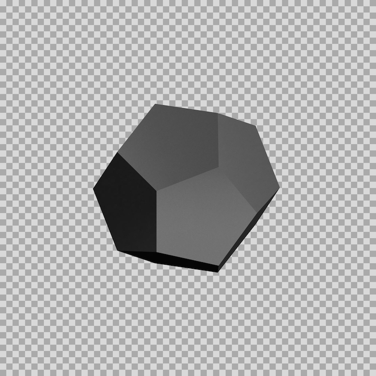 PSD 3d icosahedron dynamic silver icon