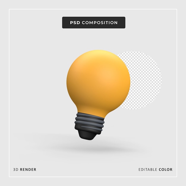 3d Idea concetto appeso lampadina render per affari