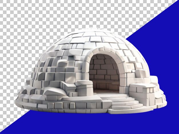 PSD 3d-igloo auf durchsichtigem hintergrund