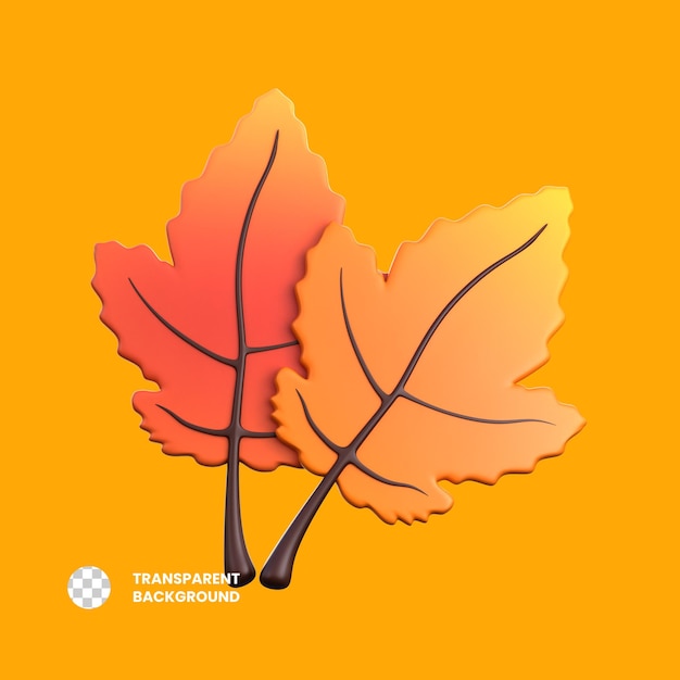3D-Ikon Autum-Blatt