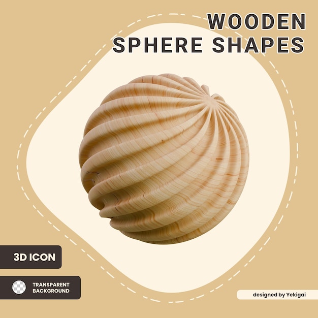 3D-Ikonen der Holzkugel