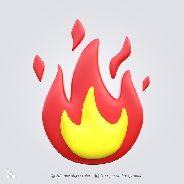 3D-Ikonen, die eine Feuerflamme darstellen
