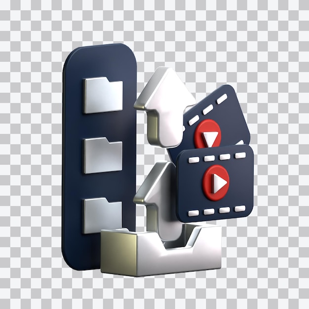 3D-Ikonen für das Upload von Inhalten