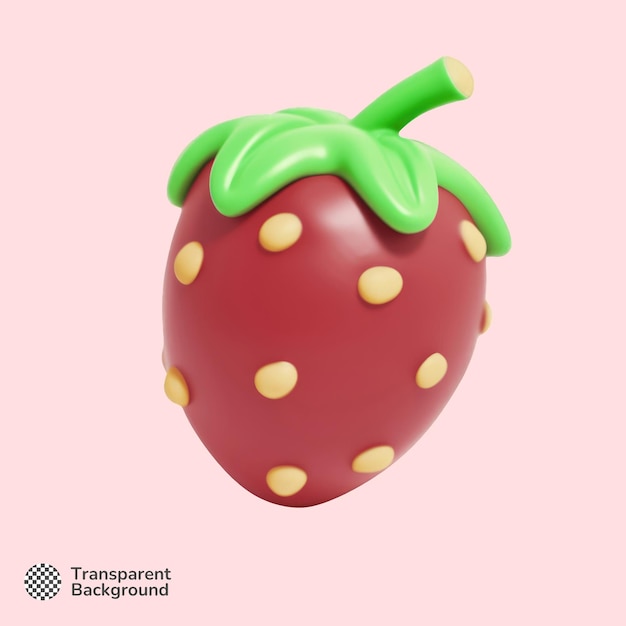 3D-Ikonen für frische Erdbeeren