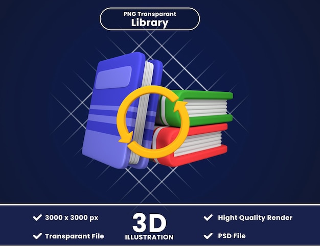 PSD 3d illation du livre de retour