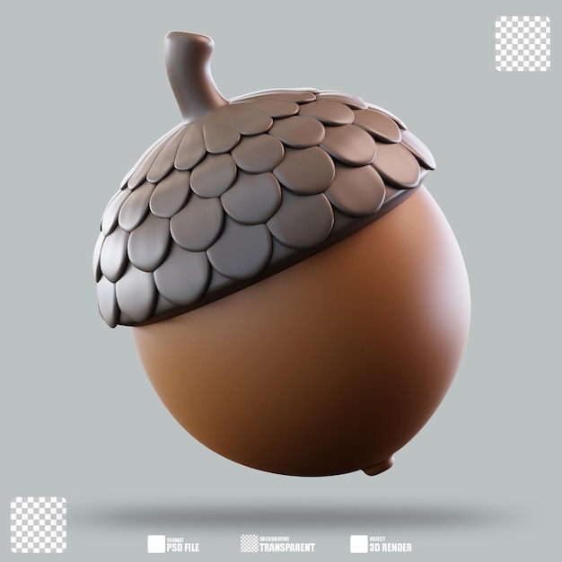 3D Illustration Acorn Nut 2