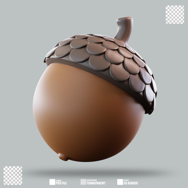 3D Illustration Acorn Nut 3
