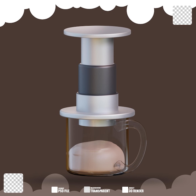 PSD 3d-illustration aeropress 2