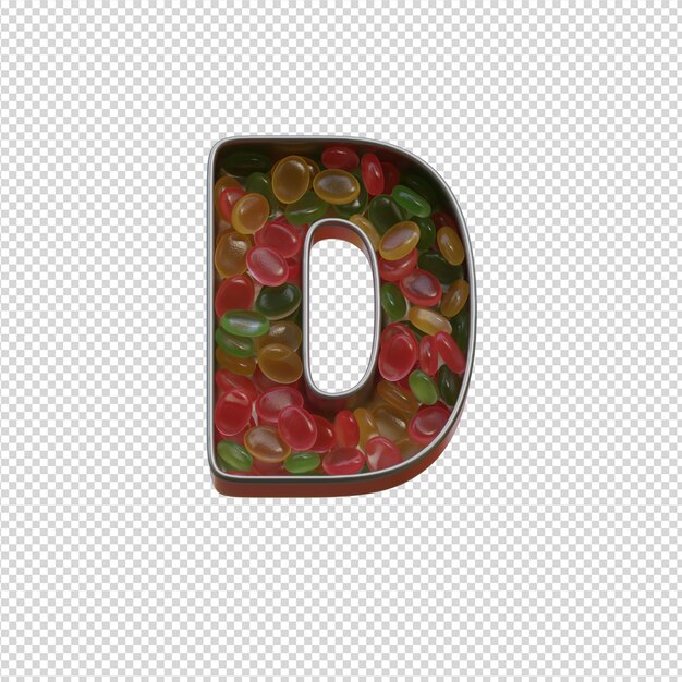 PSD 3d illustration d'alphabets avec fond transparent