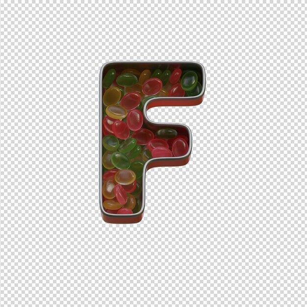 PSD 3d illustration d'alphabets avec fond transparent