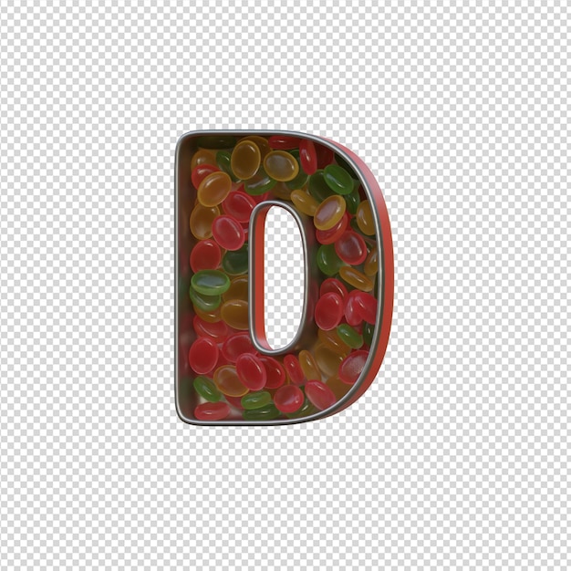 PSD 3d illustration d'alphabets avec fond transparent