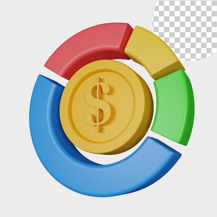 PSD 3d illustration analytics icon for website