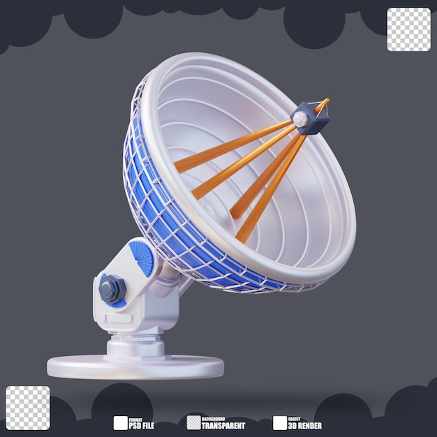 PSD 3d illustration antenne spatiale 4