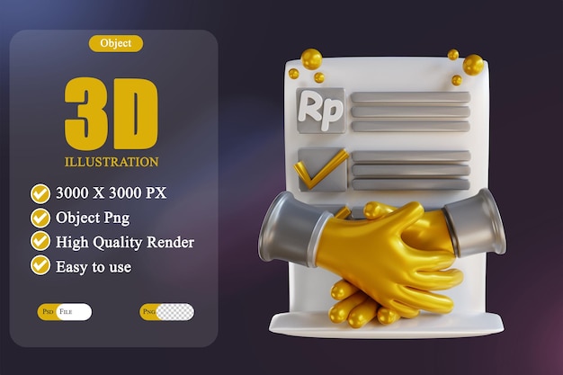 3D illustration approval document 2