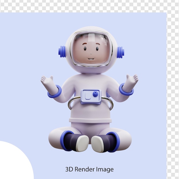 3d illustration astronaut is feeling happy