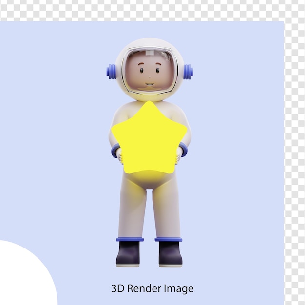 PSD 3d-illustration astronaut mit sternen