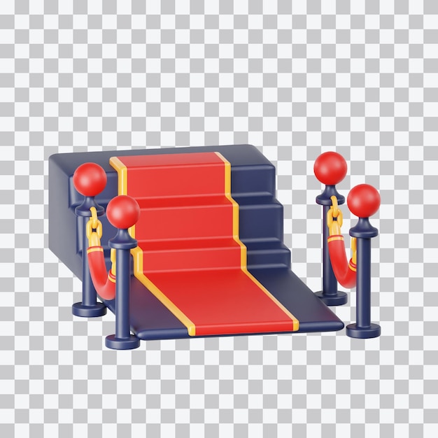 3D-Illustration auf dem roten Teppich