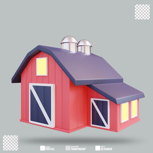 PSD 3d-illustration bauernhof 2