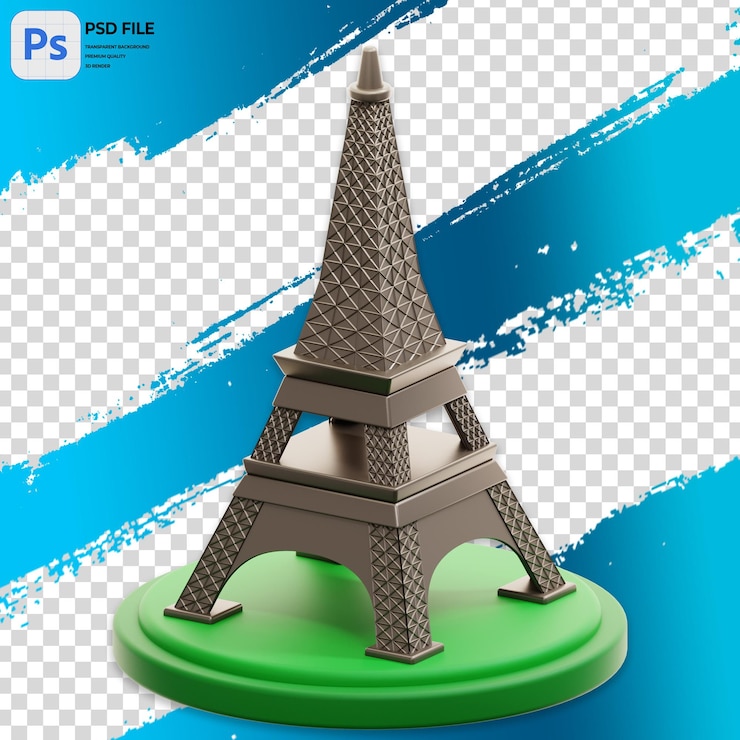 PSD 3d-illustration berühmter stadtmarken render icon isolated png