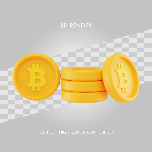 3d illustration bitcoin
