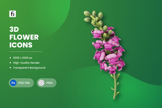 3d-illustration blumen-snapdragon