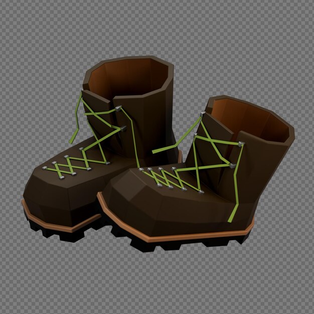 3d illustration de bottes avec fond transparent