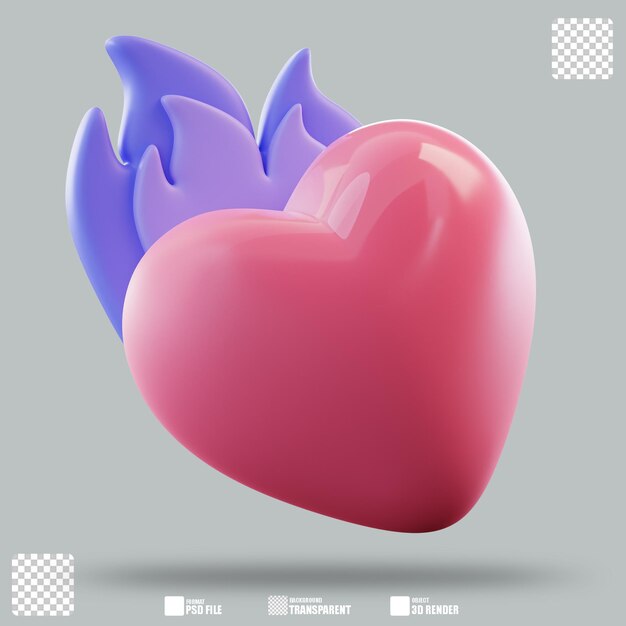 3D-Illustration Brennende Liebe 2