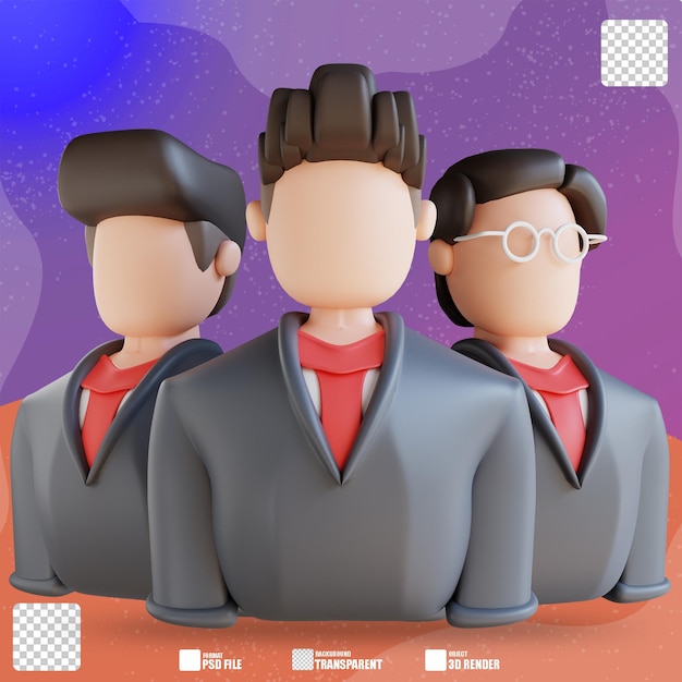 3D illustration business team