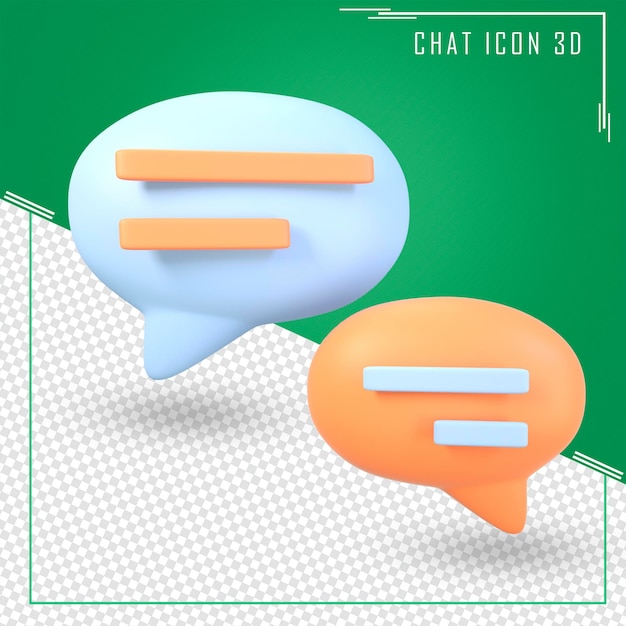 PSD 3d-illustration chat-blase-symbol