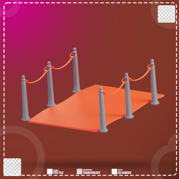 PSD 3d illustration cinéma tapis rouge 2