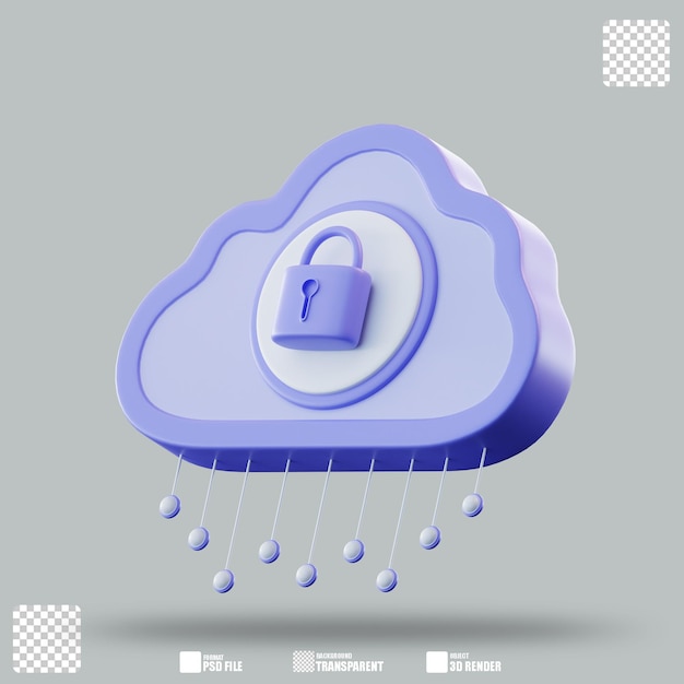 3D Illustration Cloud Security 2
