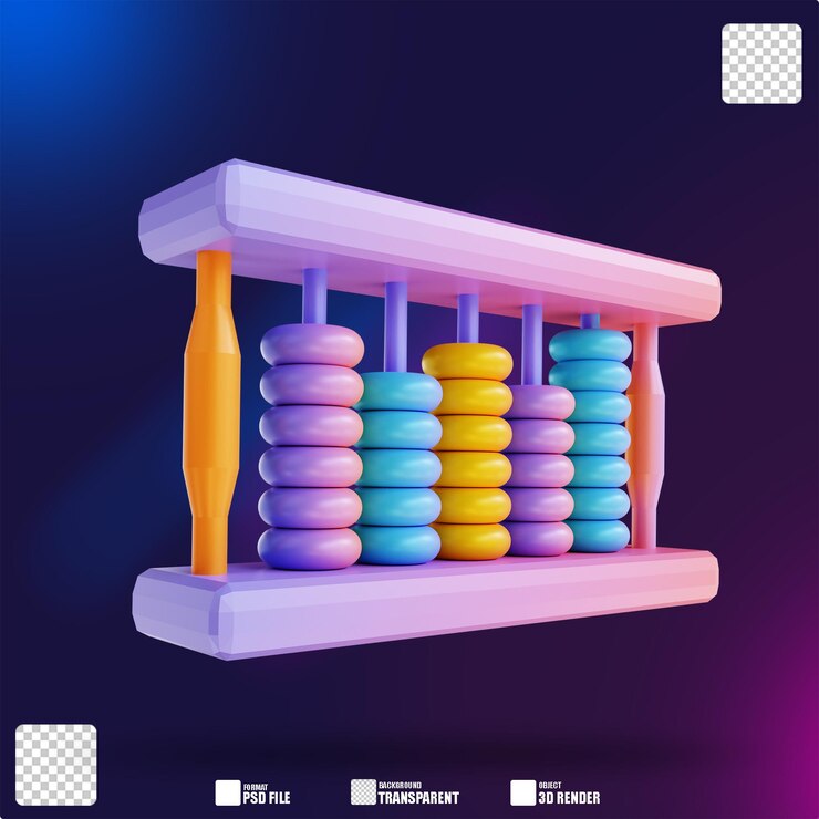 PSD 3d illustration colorful abacus 3